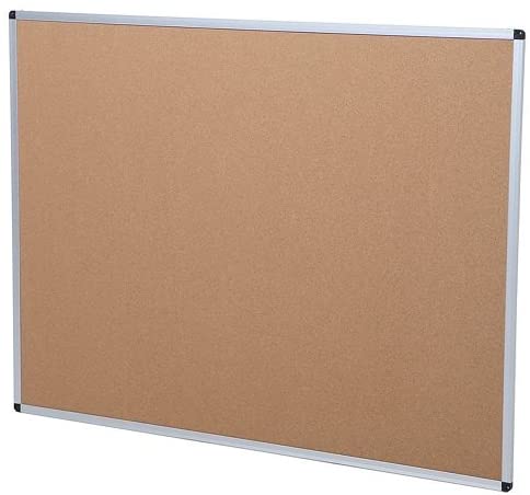 Photo 1 of VIZ-PRO Cork Notice Board, 48 X 36 Inches, Silver Aluminium Frame 48 x 0.5 x 36 inches

