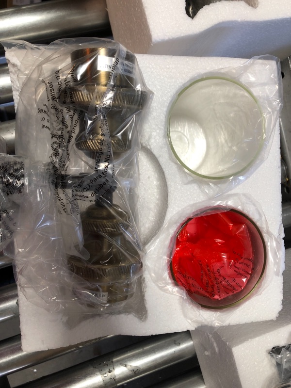 Photo 1 of 3 PACK: Archives Collection 2-Light Clear Glass Farmhouse Bath Vanity Light Antique Bronze
