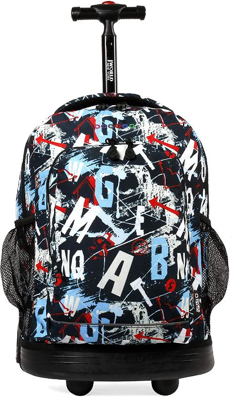 Photo 1 of J World New York Sunny Rolling Backpack for Kids and Adults, Graffiti
