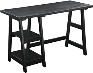 Photo 1 of Convenience Concepts Designs2Go Trestle Desk with Shelves, Black, 20"D x 47"W x 29.25"H
