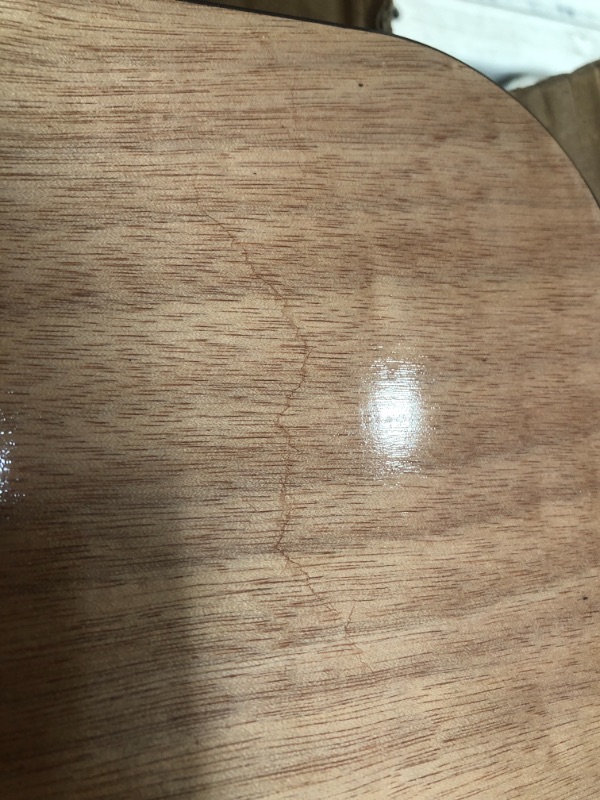 Photo 4 of (SUPERFICIAL CRACK ON TOP; DENTED TOP)
18'' x 72'' Rectangular Wood Folding Training/Seminar Table with Smooth Clear Coated Finished Top