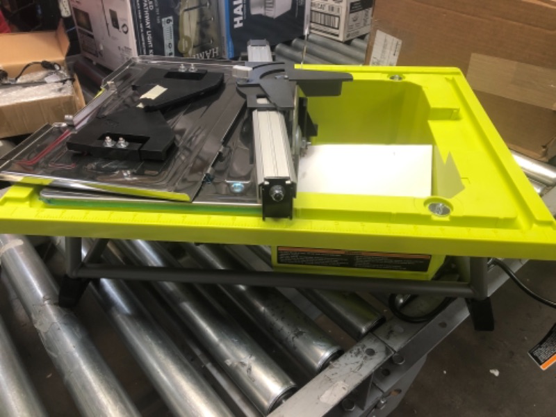 Photo 2 of (NOT FUNCTIONAL: power button broken)
Ryobi WS722 7 Inch 4.8 Amp Portable Tabletop Wet Tile Saw with Miter Guide and Induction Motor (New Open Box)