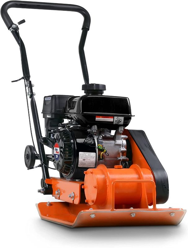 Photo 1 of SuperHandy Plate Compactor Rammer 7 HP Gas Engine 4200-Pounds of Compaction Force Rammer Jumping Jack Tamper 20 × 15 Inch Plate for Paving Landscapes Sidewalks Patios EPA/CARB Compliant
