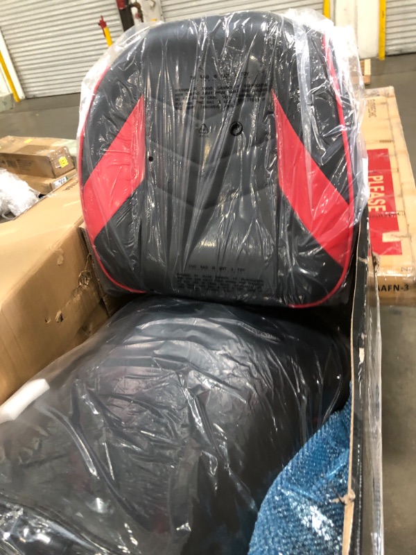 Photo 3 of BOX CUTTER DAMAGE TO THE CUSHION***Respawn 110 Racing-Style Bonded Leather Gaming Chair, Red/Black