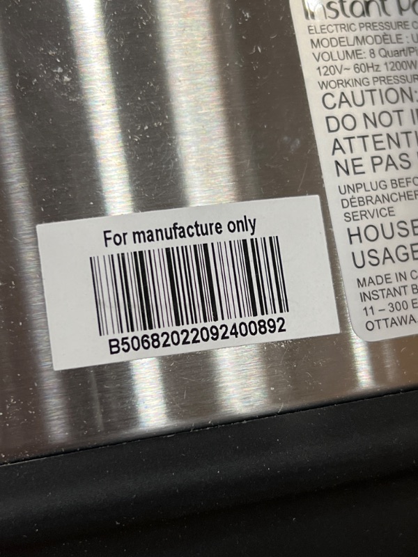 Photo 3 of USED**TESTED**Broken outer plastic trim, dented***.
Instant Pot Ultra 80 Ultra 8 Qt 10-in-1 Multi- Use Programmable Pressure Cooker, Stainless Steel/Black
