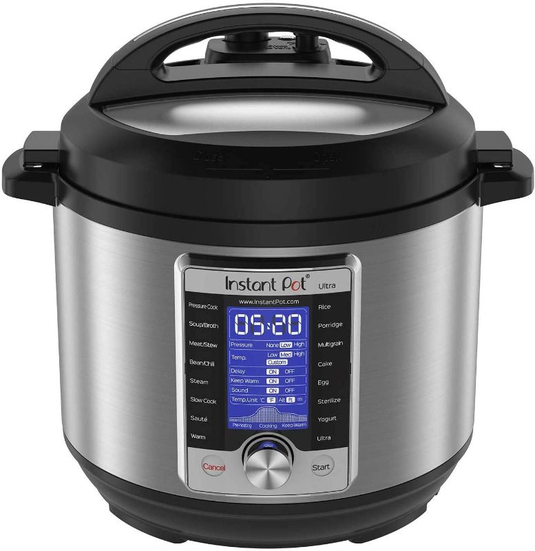 Photo 1 of Instant Pot Ultra 80 Ultra 8 Qt 10-in-1 Multi- Use Programmable Pressure Cooker, Slow Cooker, Rice Cooker, Yogurt Maker, Cake Maker, Egg Cooker, Sauté, and more, Stainless Steel/Black
