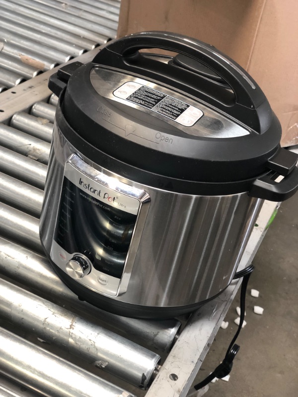 Photo 2 of USED**TESTED**Broken outer plastic trim, dented***.
Instant Pot Ultra 80 Ultra 8 Qt 10-in-1 Multi- Use Programmable Pressure Cooker, Stainless Steel/Black
