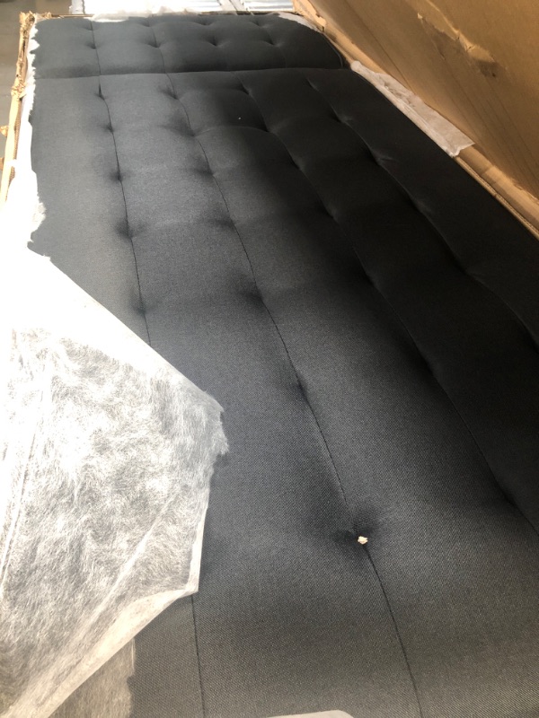 Photo 1 of 1990f sofa bed black fabic with metal legs box 2/2