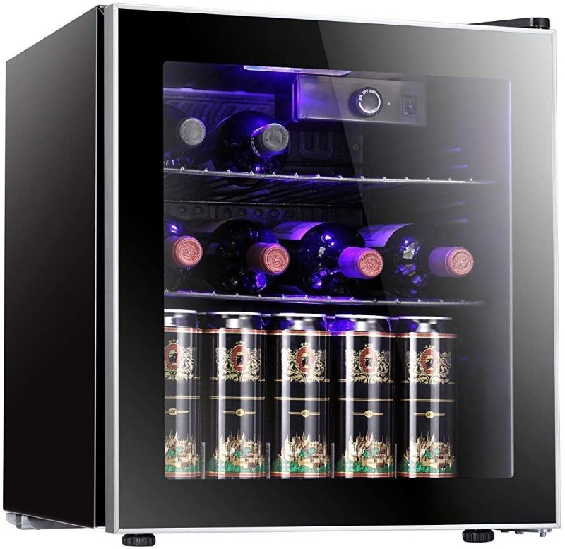 Photo 1 of ***PARTS ONLY*** Antarctic Star 1.6cu.ft Wine Cooler/Cabinet Beverage Refrigerator Small Mini Red & White Wine Cellar Beer Soda Clear Front Glass Door Counter Top Bar Fridge Quiet Operation Compressor Adjust Temperature Freestanding Black
