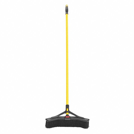 Photo 1 of (Similar to Photo) Push Broom: Plastic, 13 in Sweep Face, 34 in Broom Handle Lg, Black

