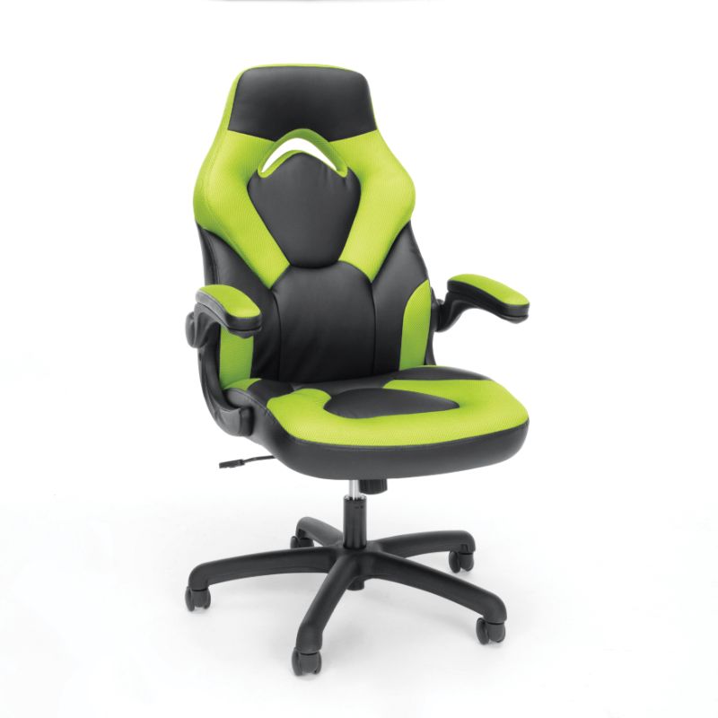 Photo 1 of Cadeira Gamer Ofm (Ess-3085-Grn), Reclinável, Couro, 360 Graus, Preto/Amarelo
