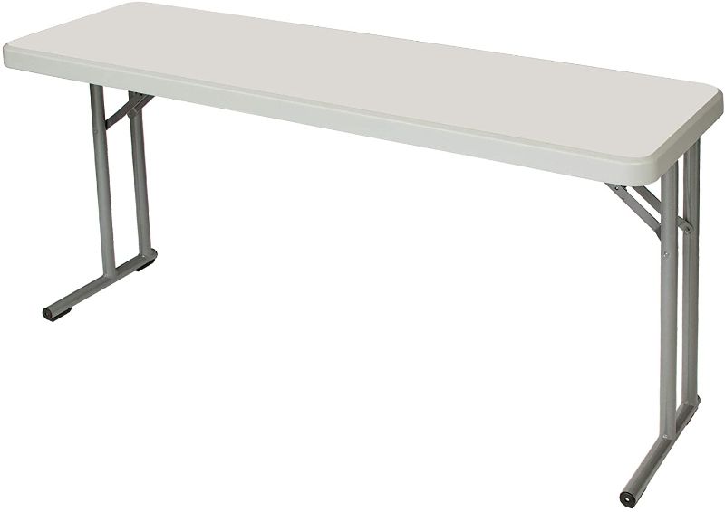 Photo 1 of  **SIMILAR MODEL DIFFERENT COLOR** - 5 Foot Heavy Duty Seminar Folding Table, 18" x 60", Light Grey

