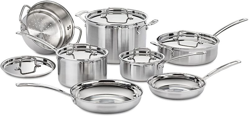 Photo 1 of **INCOMPLETE**Cuisinart MCP-12N Multiclad Pro Stainless Steel 12-Piece Cookware Set
