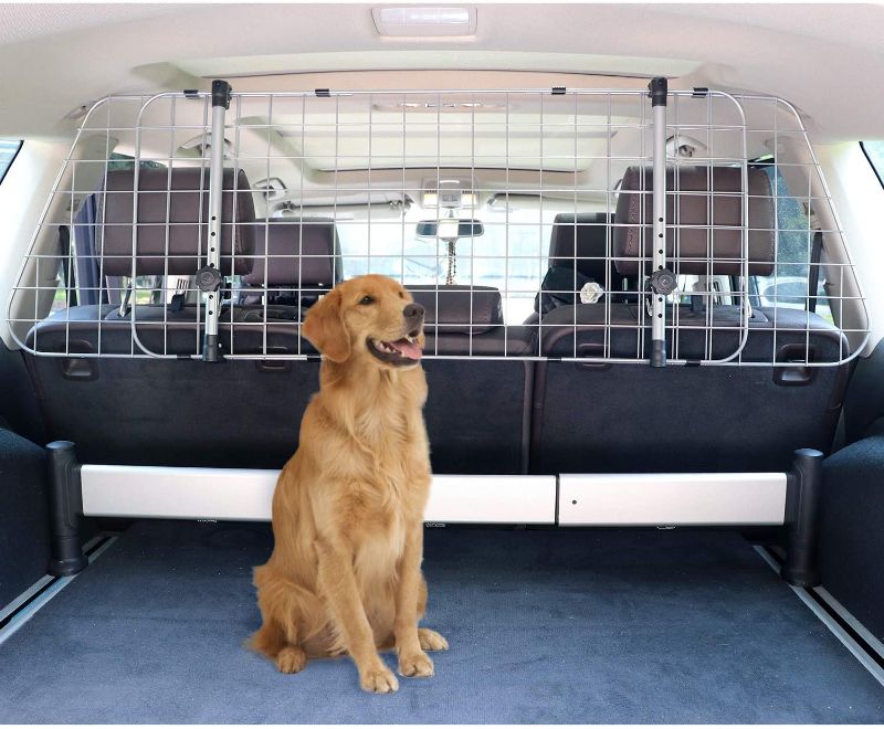 Photo 1 of Amazon Basics Adjustable Dog Car Barrier - Gray
