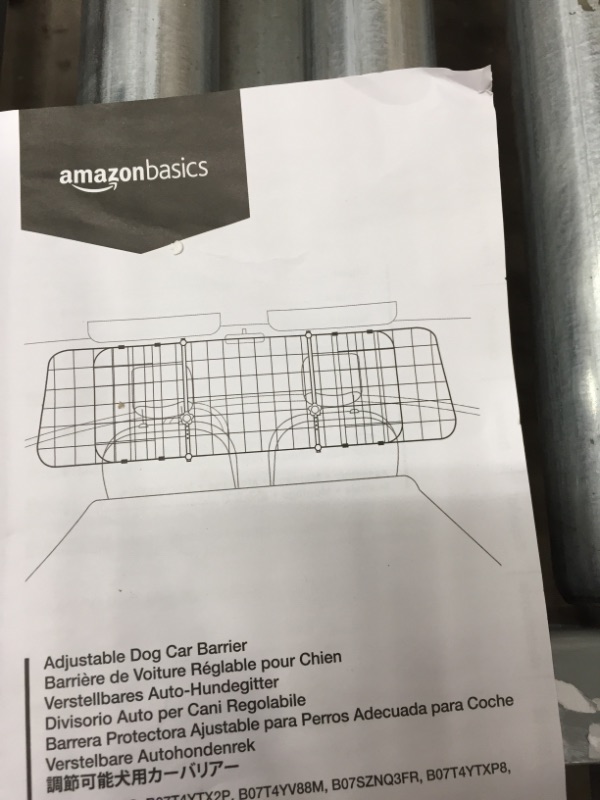 Photo 2 of Amazon Basics Adjustable Dog Car Barrier - Gray
