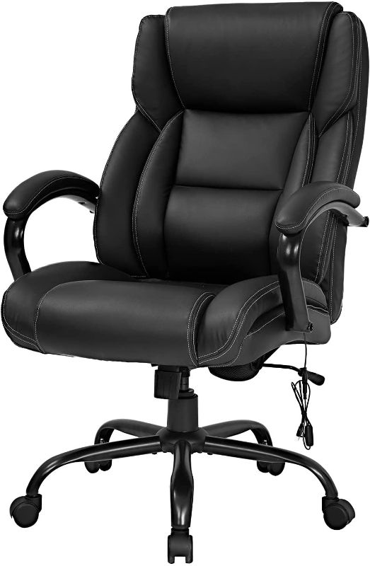 Photo 1 of Office Chairs Big and Tall 500lbs Wide Seat for Heavy People Ergonomic Massage PU Leather Executive Chair