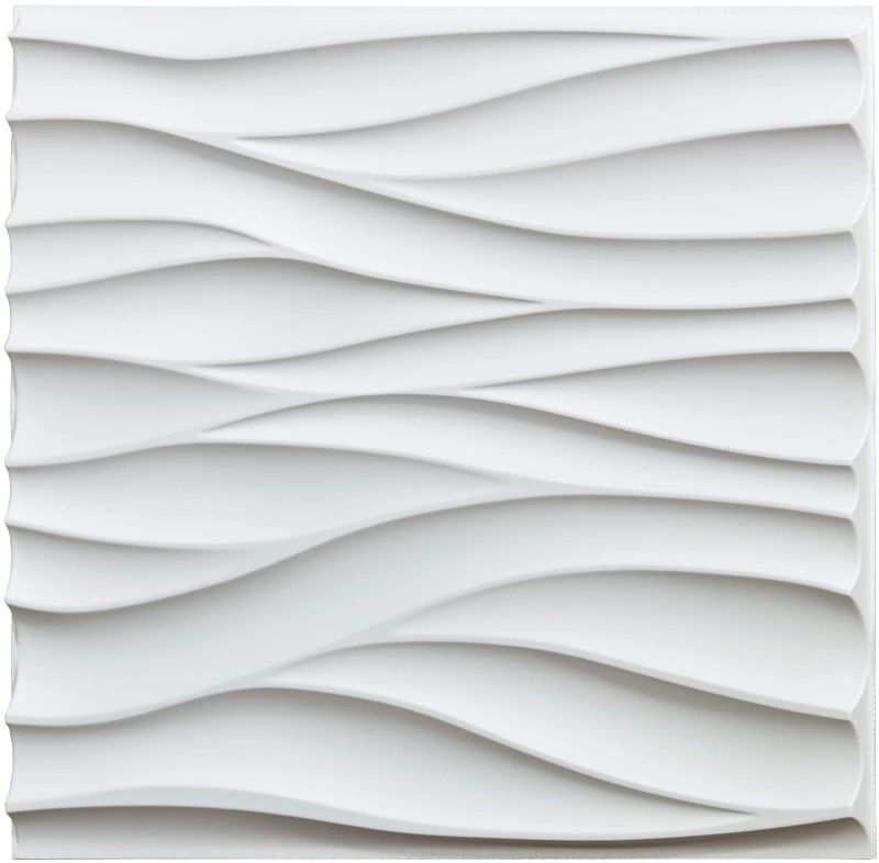 Photo 1 of **6 PACK, SIMILAR TO STOCK PHOTO**
Art3d 3D Wavy PVC Wall Panel in Matt White Cover 32 Sq.ft, for Interior Wall Decor in Living Room, Bedroom, Lobby, Office, Shopping Mall
