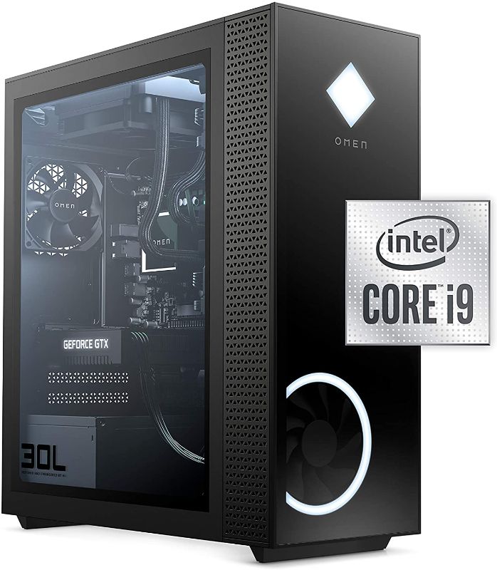 Photo 1 of ***NOT FUNCTIONAL*** OMEN 30L Gaming Desktop PC, NVIDIA GeForce RTX 3080 Graphics Card, 10th Generation Intel Core i9-10850K Processor, 32 GB RAM, 1 TB SSD and 2 TB Hard Drive, Windows 10 Home (GT13-0092, 2020)
