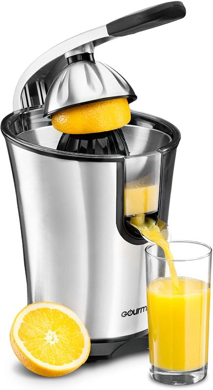 Photo 1 of *Tested and does not function*
EPJ100 Electric Citrus Juicer Stainless Steel 10 QT 160 Watts Rubber Handle And Cone Lid For Easy Use One-Size-Fits-All Juice Cone For Easy Storage. - 110V
