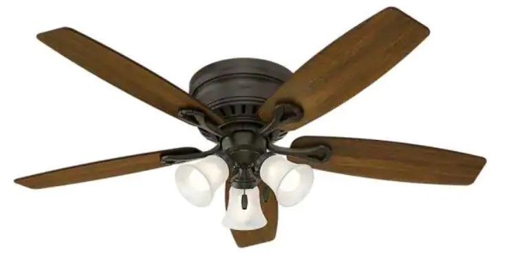 Photo 1 of *Broken glass*
Oakhurst 52 in. LED Indoor Low Profile New Bronze Ceiling Fan with Light Kit