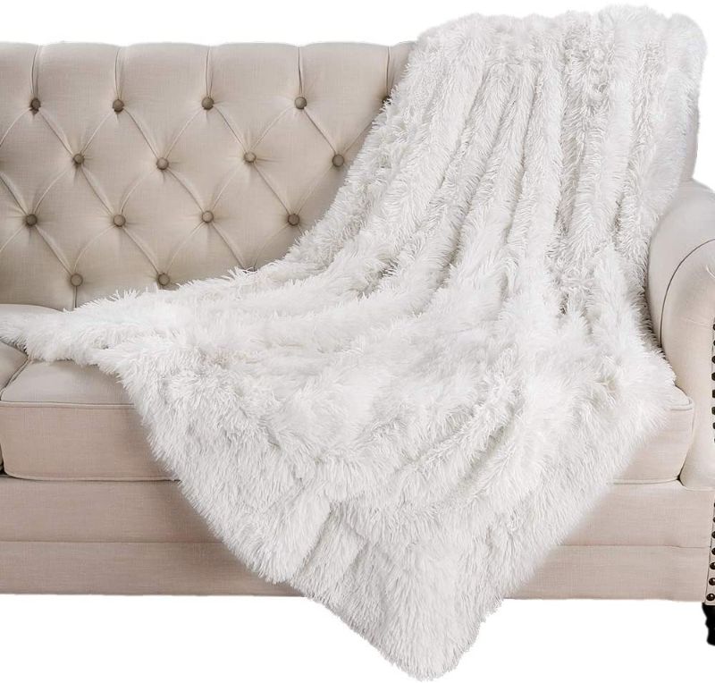 Photo 1 of Homore Soft Fluffy Blanket Fuzzy Sherpa Plush Cozy Faux Fur Throw Blankets for Bed Couch Sofa Chair Decorative,64x42