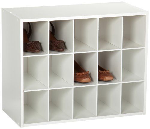 Photo 1 of MINOR DAMAGE**MISSING SOMEHARDWARE**19 in. H x 24 in. W x 12 in. D White Wood Look 15-Cube Storage Organizer