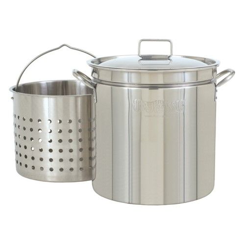 Photo 1 of 1124 24-Qt. Fryer- Steamer with Lid and Basket - Stainless
