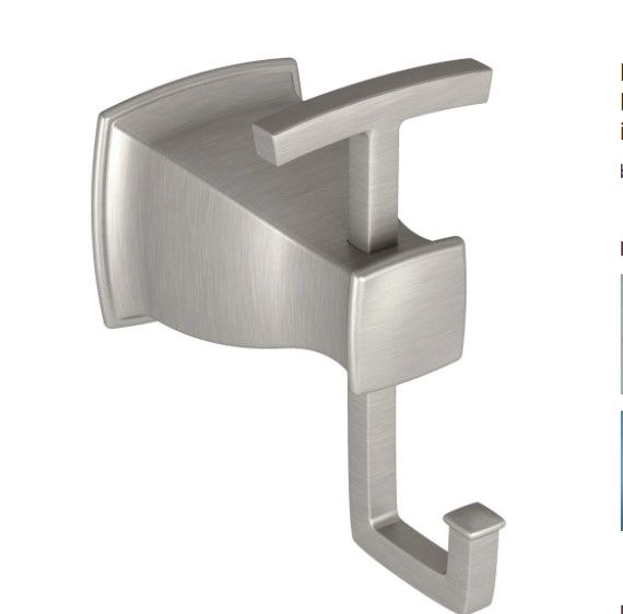 Photo 1 of 
MOEN
Hensley Double Robe Hook with Press and Mark in Brushed Nickel