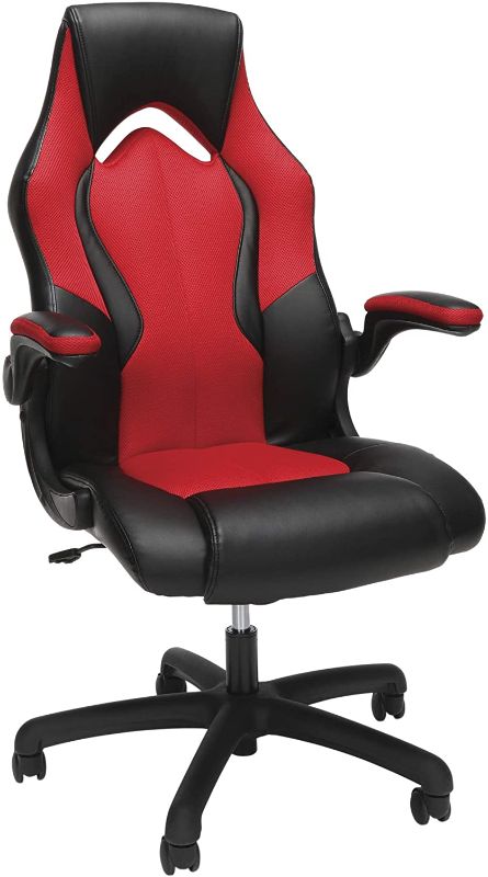 Photo 1 of OFM ESS-3086-RED High-Back Racing Style Bonded Leather Gaming Chair, Red
