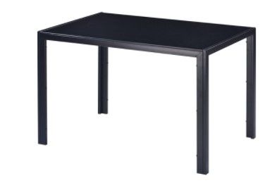 Photo 1 of Toyuson Dining Table ,Kitchen Room Tempered Glass Dining Table ,Black Strong Metal Legs
