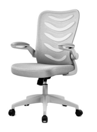 Photo 1 of ComHoma Office Chair Mid Back Mesh Swivel Ergonomic Chair with Armrests, Gray
