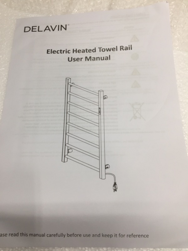 Photo 2 of DELAVIN 8-Bar Fast Heating Towel Warmer with Timer and Temperature Control, ETL Certified Electric Heated Towel Racks,  Plug-in Models,FREESTANDING White
