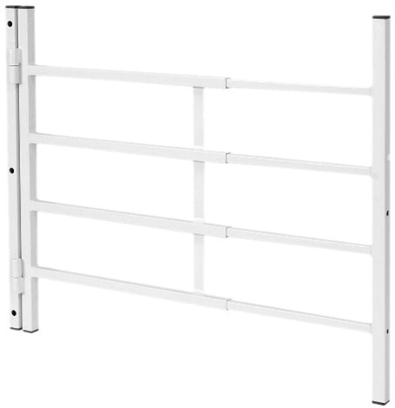 Photo 1 of Defender Security SEGAL S 4772 Hinged Window Guard, 14-Inch - 22-Inch x 21-Inch, 4-Bar, Adjustable Width, EGRESS, Painted White, Pack of 1
