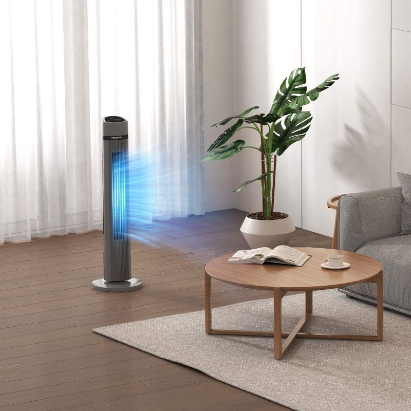 Photo 1 of PELONIS Oscillating Tower Fan with Remote Control 40’’ Quiet Stand Up Fan with 3 Speed Settings and 3 Modes 15-Hour Timer LED Display for Bedroom Home Office Use, Black
