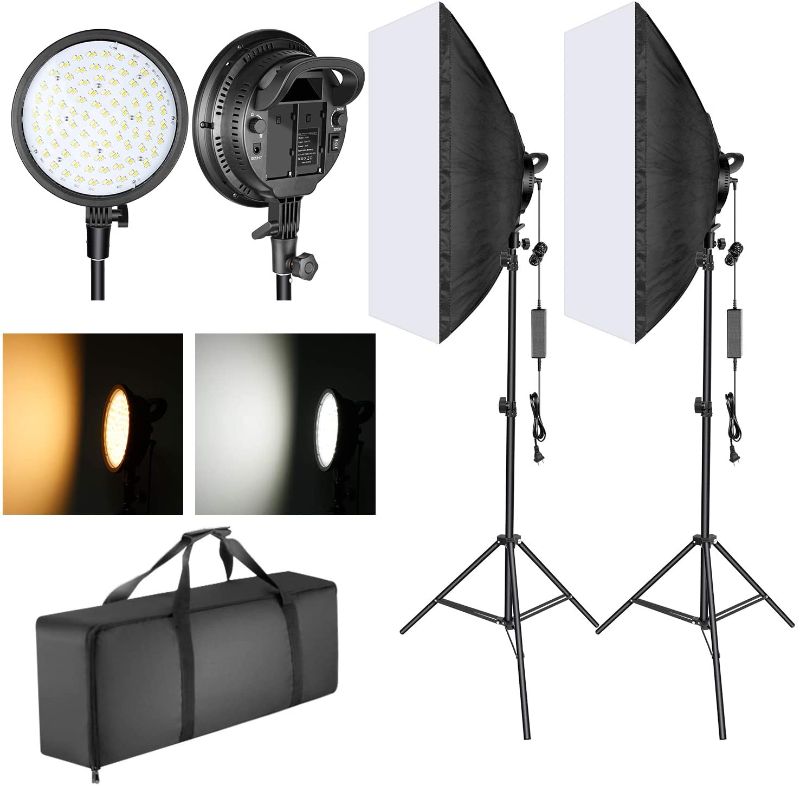 Photo 1 of neewer 2pk advanced 2.4 video light with softbox kit