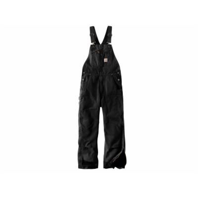 Photo 1 of Carhartt Men's X-Large Black Cotton Quilt Lined Washed Duck Bib Overalls