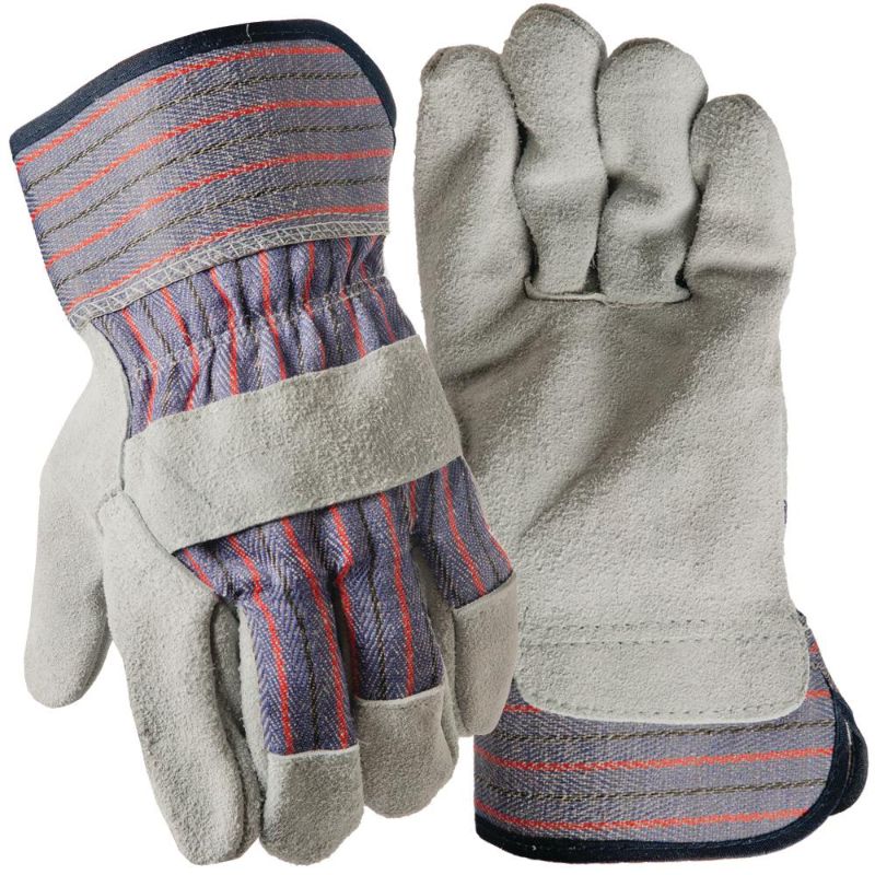 Photo 1 of 10ct FIRM GRIP Suede Leather Palm Large Glove, Gray
