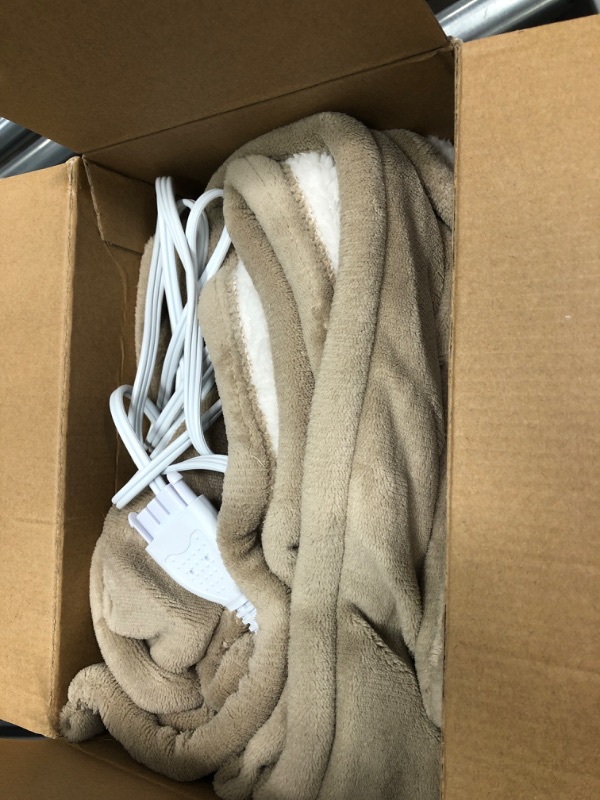 Photo 1 of Eddie Bauer | Smart Heated Electric Throw Blanket - Reversible Sherpa - Hands Free Control - Wi-Fi Only (2.4GHz) - Compatible with Alexa, Google, iOS, Android - Khaki
