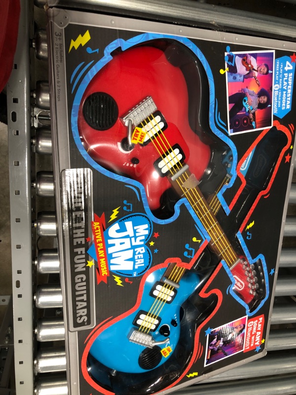 Photo 2 of BLUE TOOTH NOT FUNCTIONING**Little Tikes My Real Jam™ Twice The Fun Guitar™, Two Toy Electric Guitars with Cases and Straps, 4 Play Modes, and Bluetooth® Connectivity - for Kids Ages 3+
