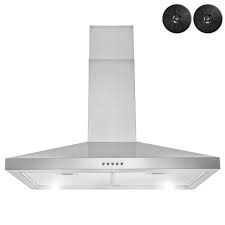 Photo 1 of 30 in. 217 CFM Convertible Kitchen Wall Mount Range Hood in Stainless Steel with Push Control, LEDs and Carbon Filters
