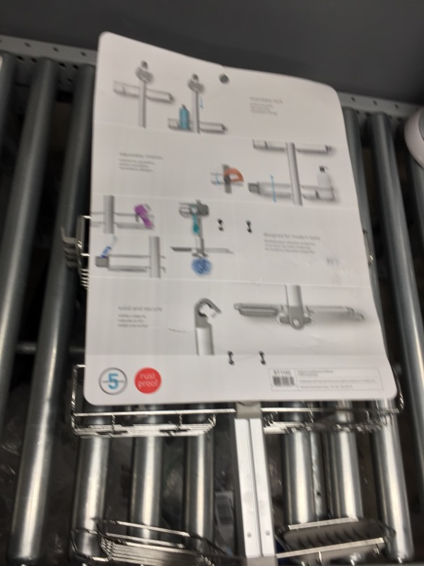 Photo 2 of simplehuman Adjustable Shower Caddy XL, Stainless Steel + Anodized Aluminum
- Missing some components 