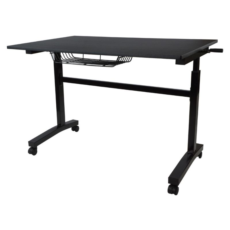 Photo 1 of Atlantic Height Adjustable Desk with Casters in Black
