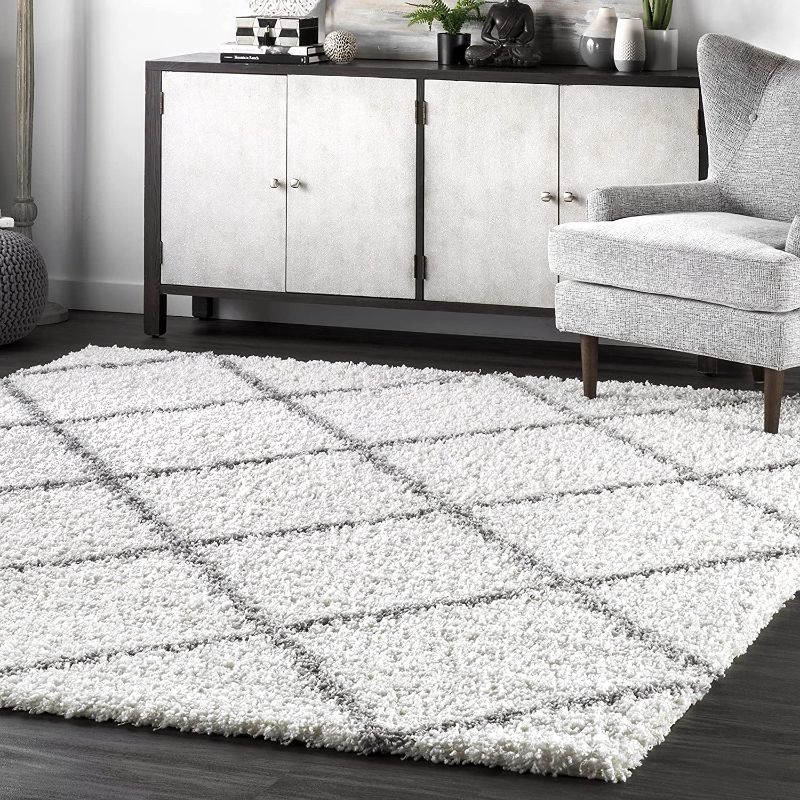 Photo 1 of (DIRTY MATERIAL)
nuLOOM Tess Cozy Soft & Plush Modern Area Rug, 5' 3" x 7' 6", White
