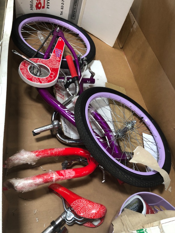 Photo 3 of (NOT FUNCTIONAL; PARTS ONLY: many damages; see photo note; MISSING TRAINING WHEELS) Schwinn elm, 20"