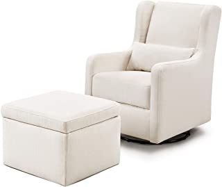 Photo 1 of (DIRTY/SCRATCHED MATERIAL)
Carter's by DaVinci Adrian Swivel Glider with Storage Ottoman in Performance Cream Linen