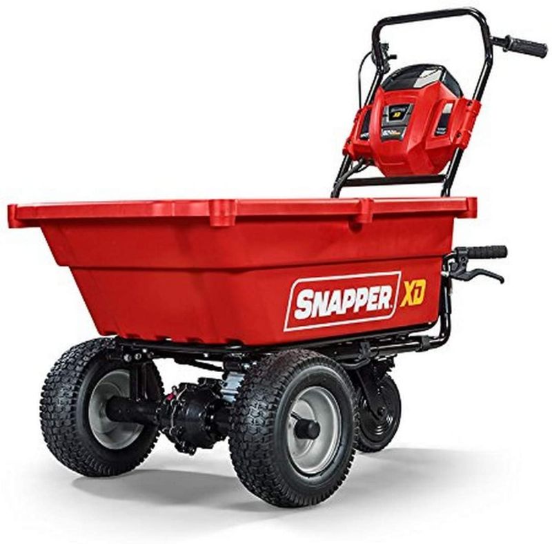 Photo 1 of (BATTERY/CHARGER NOT INCLUDED; CRACKED/SCRATCH BED)
Snapper XD 82V MAX Cordless Electric Self-Propelled Utility Cart with 3.7-Cubic-Foot Cargo Bed, Battery and Charger Not Included
