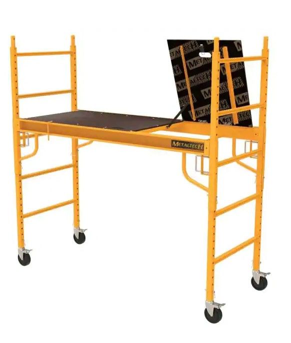 Photo 1 of (PARTS ONLY SALE; MISSING MANUAL/HARDWARE) 
MetalTech Safeclimb 6 ft. W x 6.25 ft. H x 2.5 ft. D Steel Baker Style Scaffold Rolling Platform, 1,100 lbs. Load Capacity
