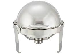 Photo 1 of (BENT/SCRATCHED; MISSING HARDWARE)
Madison 6 Quart Round Chafer, Roll-Top, Stainless Steel
