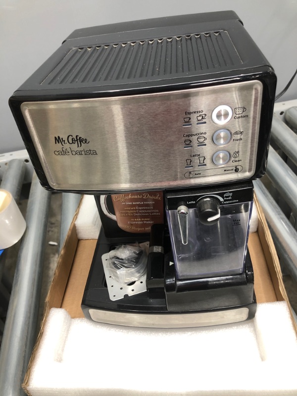 Photo 2 of ***PARTS ONLY*** Mr. Coffee Espresso and Cappuccino Maker | Café Barista , Silver
