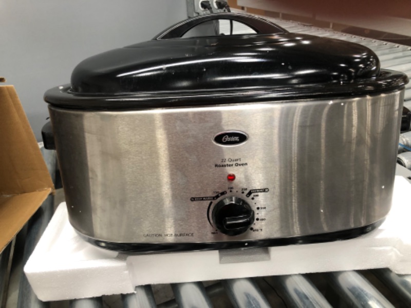 Photo 3 of 22 qt. Roaster Oven with Self-Basting Lid in Stainless Steel